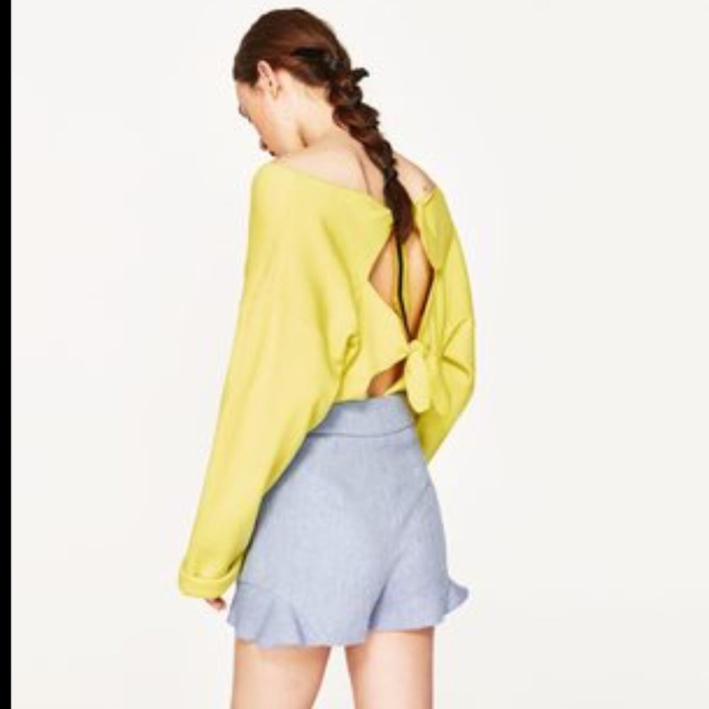 Zara Basic Collection Bermuda Shorts with Ruffles - Picture 5 of 8